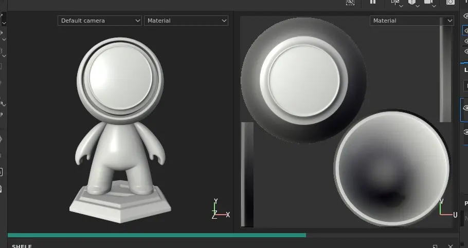 Official Adobe Substance 3D Painter viewport showing the 3D and 2D texture views