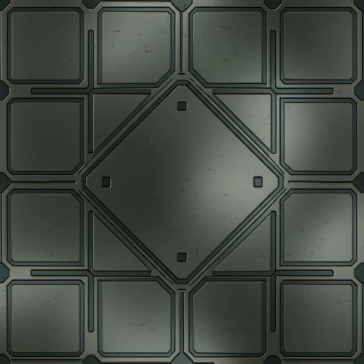 Seamless alloy grid hard-surface texture for mechanical and sci-fi game assets
