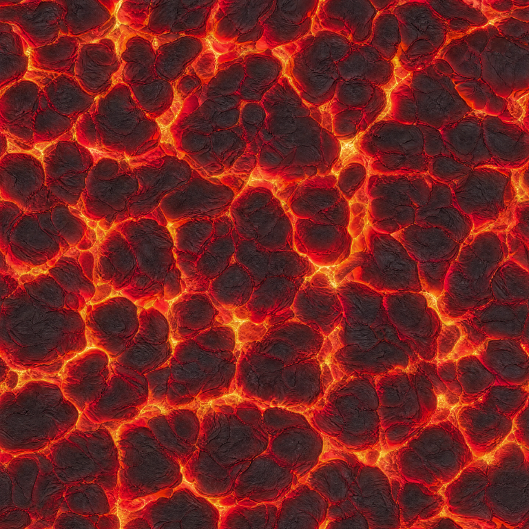 Square lava texture result with volcanic rock and orange cracks