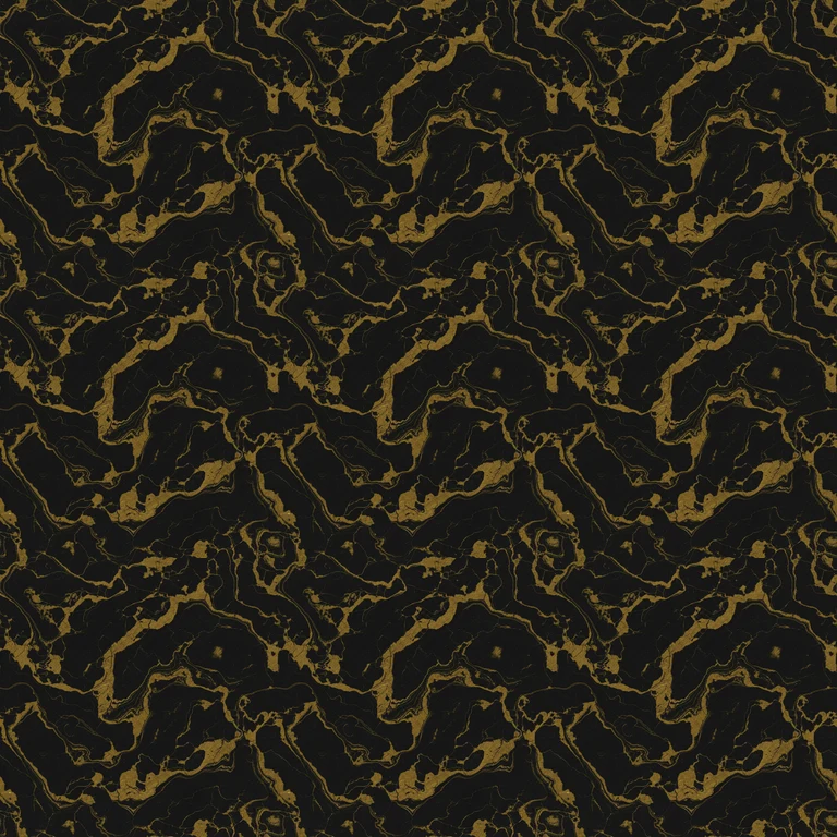 Three by three repeat of Black and gold marble