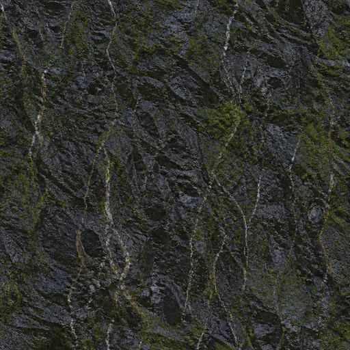 Wet basalt with moss AI texture source