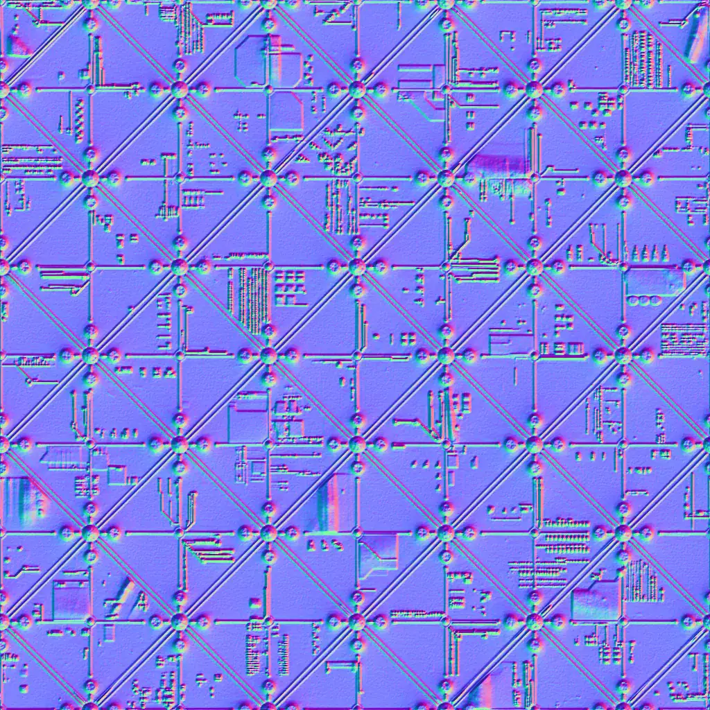 Tangent-space normal texture prepared for Three.js MeshStandardMaterial